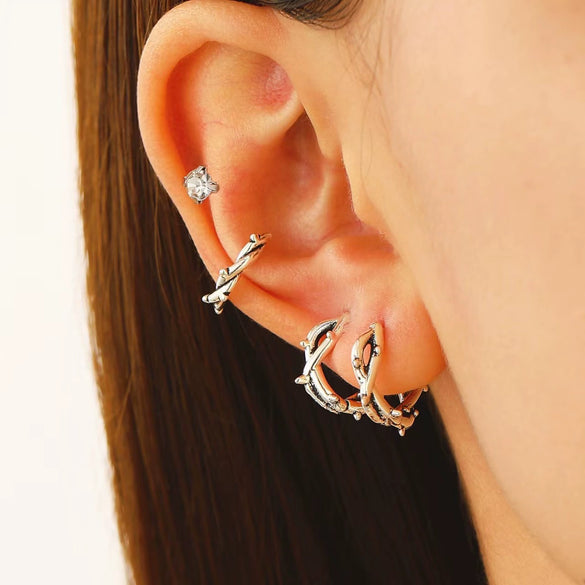 Jewelry Exaggerated Personality Geometric Copper Electroplated Earrings
