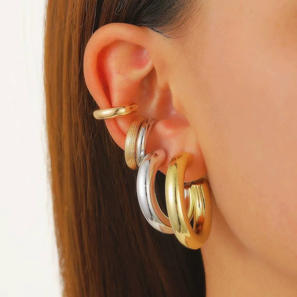 Jewelry Exaggerated Personality Geometric Copper Electroplated Earrings