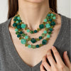 Jewelry Exaggerated Resin Multilayer Clavicle Chain Statement Necklace With Plastic Mixed Gem Inlay Geometric Style
