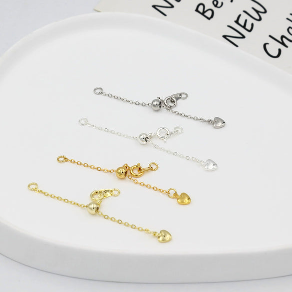 Jewelry Extension Chain Gold Plated Peach Heart Pendant Electroplating