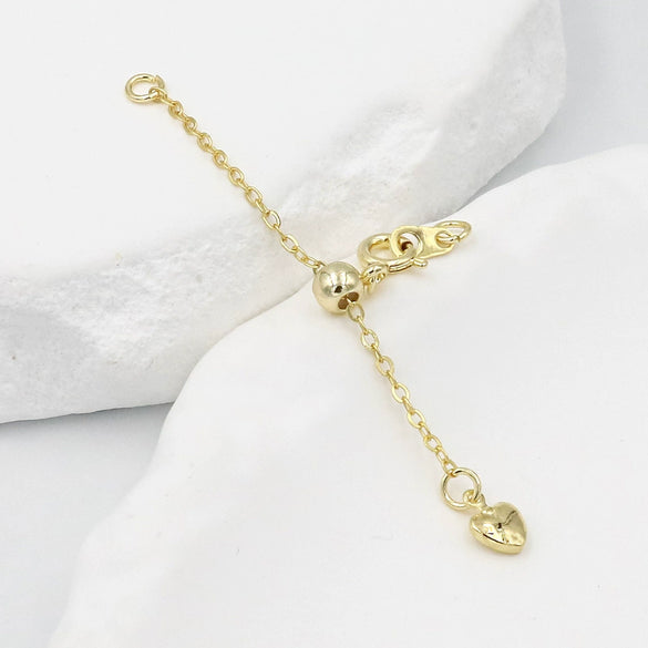 Jewelry Extension Chain Gold Plated Peach Heart Pendant Electroplating