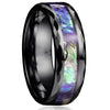 Jewelry Fashion Creative Black Diamond Beveled Shell Ring Stainless Steel