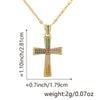 Jewelry Fashion Pendant Copper Zircon Goldplated Cross Lip Chain Electroplating Geometric Style