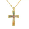 Jewelry Fashion Pendant Copper Zircon Goldplated Cross Lip Chain Electroplating Geometric Style