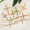Jewelry Fashion Pendant Copper Zircon Goldplated Cross Lip Chain Electroplating Geometric Style