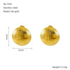 Jewelry Fashion Simple Geometric 316L Stainless Steel Earrings For Women With Electroplating And Wave Pattern