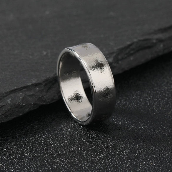 Jewelry Fashion Simple Stainless Steel Jewelry Laser Cutting Roman Numeral Titanium Steel Ring Threecolor Optional