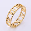 Jewelry Fashion Simple Stainless Steel Jewelry Laser Cutting Roman Numeral Titanium Steel Ring Threecolor Optional