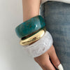Jewelry Fashion Wide Bracelet Resin Elegant Geometric Polish