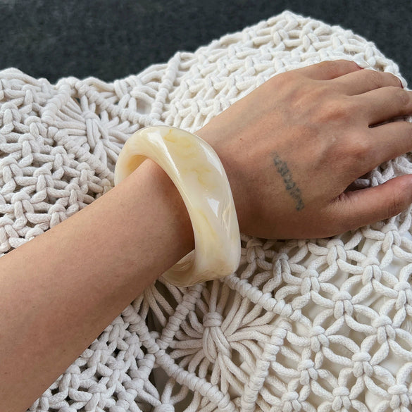 Jewelry Fashionable Retro Resin Asymmetrical Polygonal Elastic Handmade Bracelet