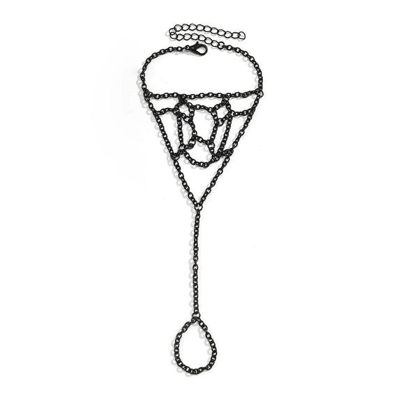 Jewelry Finger Bracelet Metal Geometric Spider Web Electroplated For Women