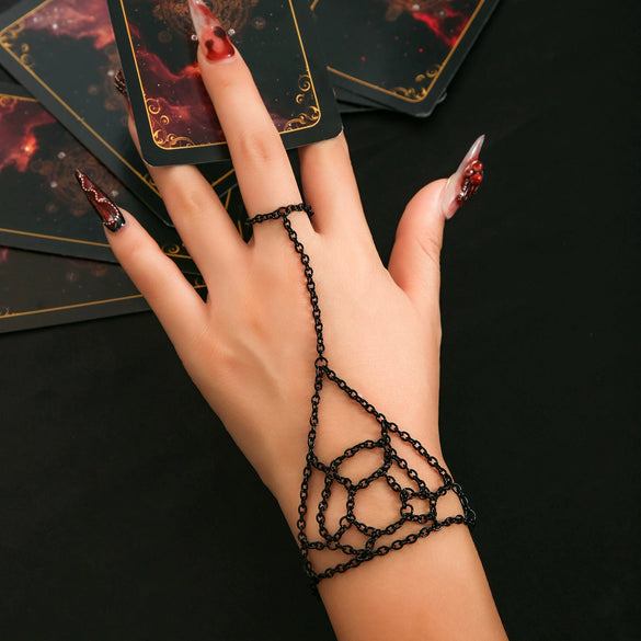 Jewelry Finger Bracelet Metal Geometric Spider Web Electroplated For Women