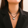 Jewelry Flannel Rope Heart Geometric Simple Electroplated Necklace For Women