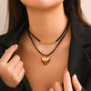 Jewelry Flannel Rope Heart Geometric Simple Electroplated Necklace For Women