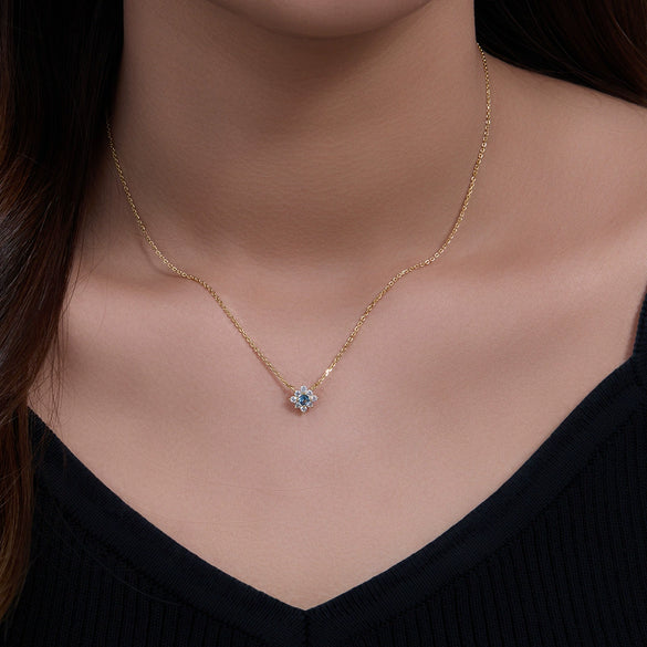 Jewelry Flower Diamond Pendant Necklace 925 Silver For Women