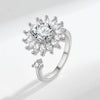 Jewelry Flower Shaped Zircon Ring Copper Electroplating Women's