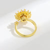 Jewelry Flower Shaped Zircon Ring Copper Electroplating Women's