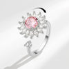 Jewelry Flower Shaped Zircon Ring Copper Electroplating Women's