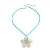 Jewelry Flower Shell Pendant Necklace With Rice Beads Electroplated Clavicle Chain For Women