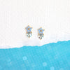 Jewelry Flower Stud Earrings Brass Inlaid Zircon