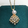 Jewelry Freshwater Pearl Pendant Necklace Copper K Gold Craft Flat Round And Steamed Bread Round Pearl