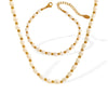 Jewelry Freshwater Pearl 316L Stainless Steel Electroplating Geometric Women's Necklace Bracelet