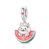 Jewelry Fruit Avocado Pear Raspberry Apple Charm Hanging Bead Silver Plated Dripping Oil