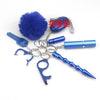 Jewelry Fur Ball Selfdefense Alarm Keychain Fashion Pill Bag Pendant Metal Electroplated