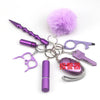 Jewelry Fur Ball Selfdefense Alarm Keychain Fashion Pill Bag Pendant Metal Electroplated