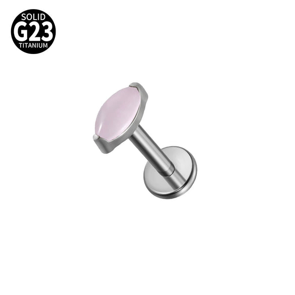 Jewelry G23 Titanium Horse Eye Drop Shape Inner Tooth Flat Lip Piercing