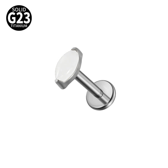 Jewelry G23 Titanium Horse Eye Drop Shape Inner Tooth Flat Lip Piercing