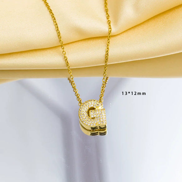 Jewelry Gemstone Letter Electroplated Copper Necklace