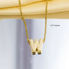 Jewelry Gemstone Letter Electroplated Copper Necklace