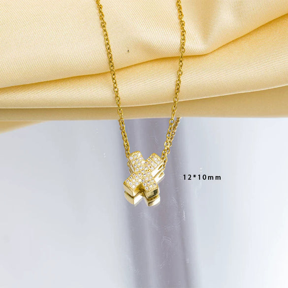 Jewelry Gemstone Letter Electroplated Copper Necklace