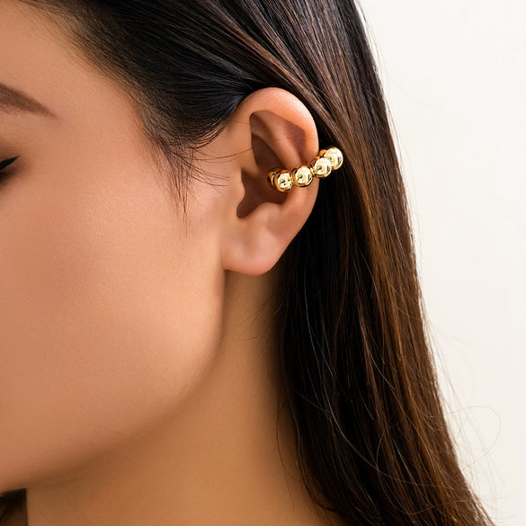 Jewelry Geometric Ccb Metal Thread Striped Electroplated Ear Clip For Women