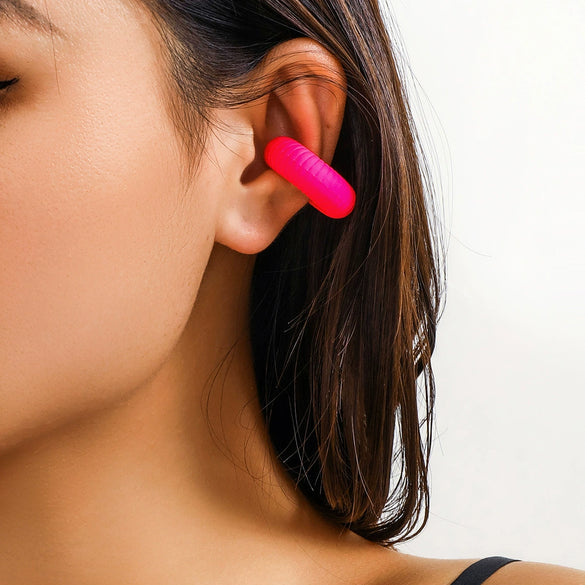 Jewelry Geometric Ccb Metal Thread Striped Electroplated Ear Clip For Women