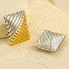 Jewelry Geometric Color Matching Square Stainless Steel Earrings Electroplating Design