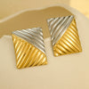 Jewelry Geometric Color Matching Square Stainless Steel Earrings Electroplating Design