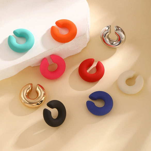 Jewelry Geometric Cshaped Glossy Open Ear Bone Clip Electroplated Minimalist Women's