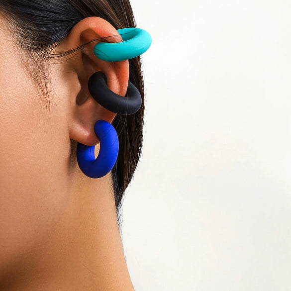 Jewelry Geometric Cshaped Glossy Open Ear Bone Clip Electroplated Minimalist Women's
