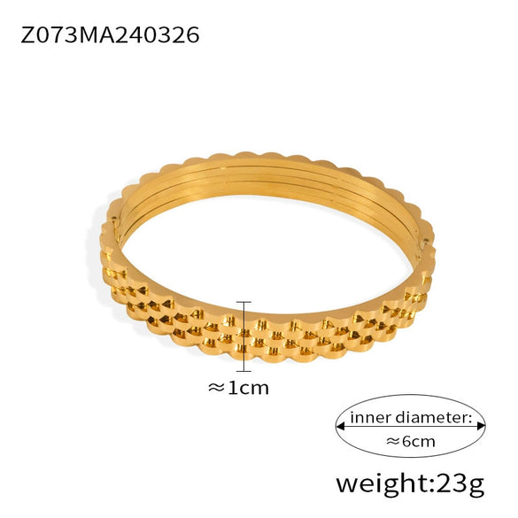 Jewelry Geometric Diamond Design 316L Stainless Steel Goldplated Niche Light Luxury Bracelet