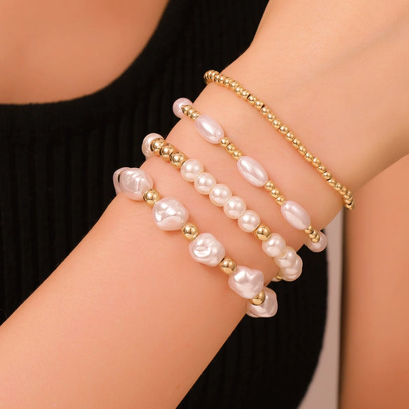 Jewelry Geometric Pearl Ccb Shell Handmade Bracelet