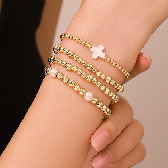 Jewelry Geometric Pearl Ccb Shell Handmade Bracelet