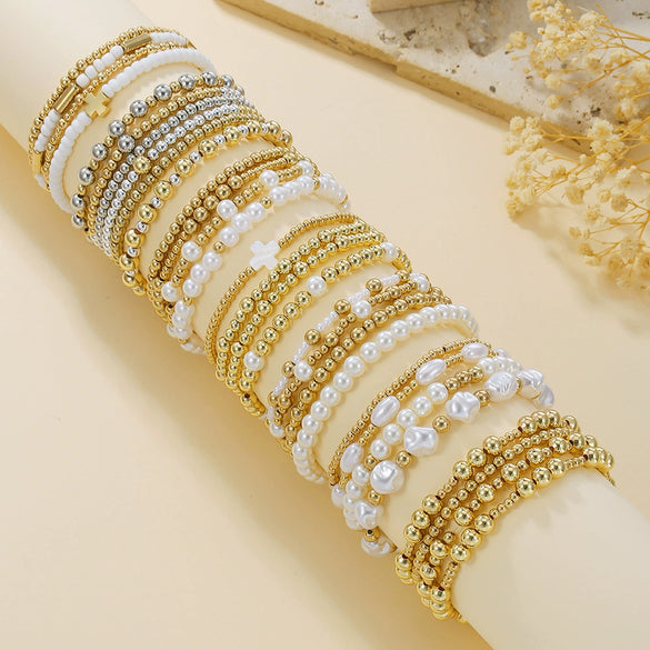 Jewelry Geometric Pearl Ccb Shell Handmade Bracelet