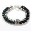Jewelry Geometric Punk Style Frosted Artificial Crystal Alloy Men's Bracelet With Polishing