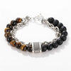 Jewelry Geometric Punk Style Frosted Artificial Crystal Alloy Men's Bracelet With Polishing