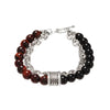 Jewelry Geometric Punk Style Frosted Artificial Crystal Alloy Men's Bracelet With Polishing