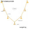 Jewelry Geometric Skirt Shaped 316L Stainless Steel And Zircon Accessories Set With 18K Gold Plated Electroplating For Women