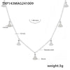 Jewelry Geometric Skirt Shaped 316L Stainless Steel And Zircon Accessories Set With 18K Gold Plated Electroplating For Women