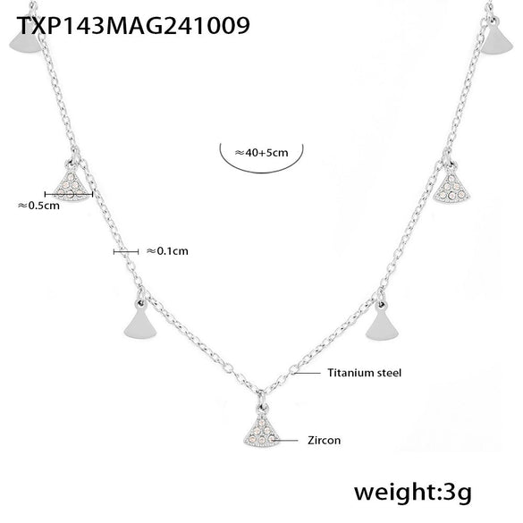 Jewelry Geometric Skirt Shaped 316L Stainless Steel And Zircon Accessories Set With 18K Gold Plated Electroplating For Women